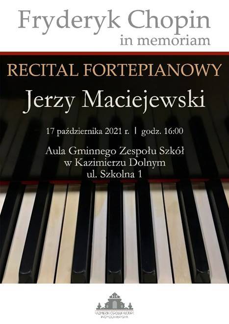 Recital fortepianowy Jerzego Maciejewskiego w Kazimierzu Dolnym