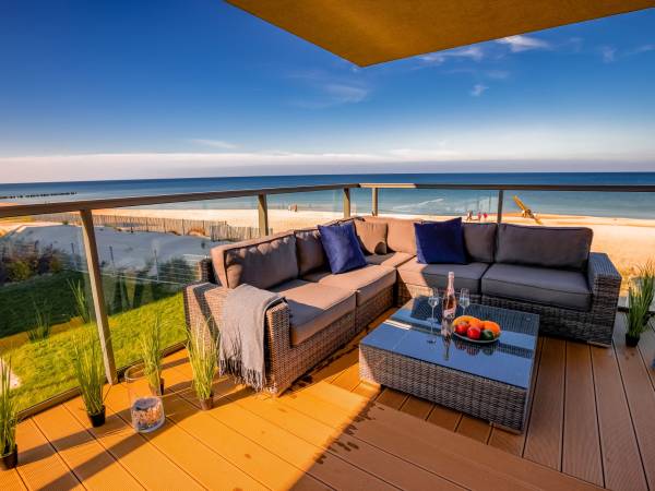 Apartament Fancy Sunset - frontowy widok na morze