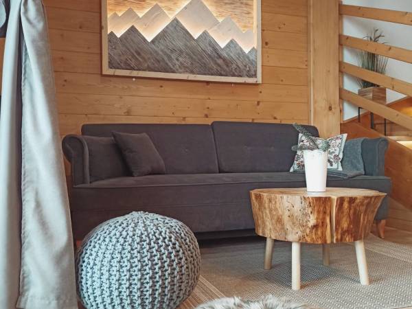 Sofa w salonie z możliwością rozłożenia