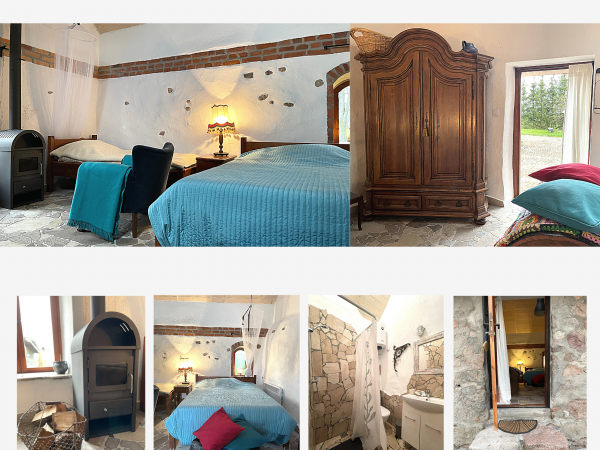 Pokój trzyosobowy z oddzielnym wejściem z podwórka, łazienką i kominkiem