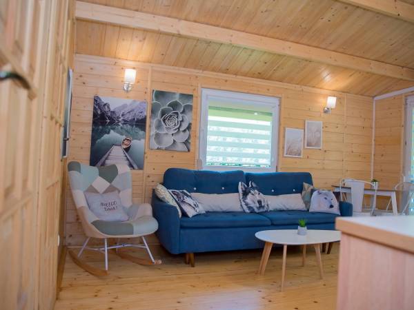 salon domek drewniany