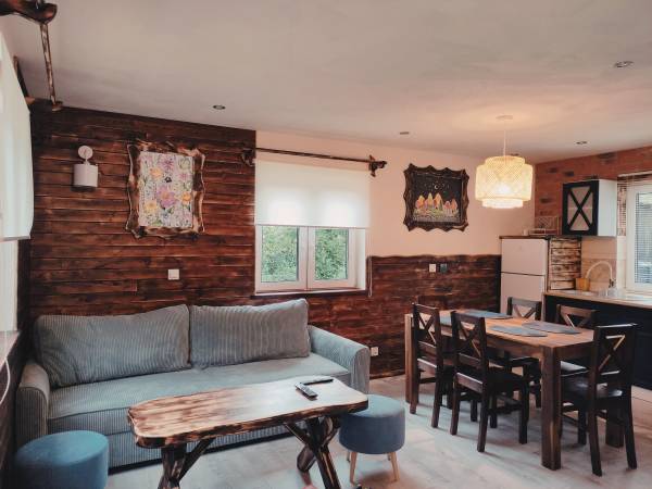 salon z aneksem kuchennym domek