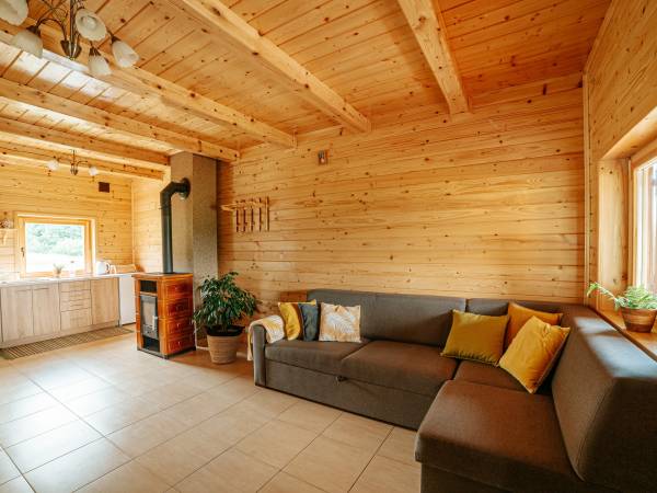 Dolny Domek- w salonie rozkładana rogówka