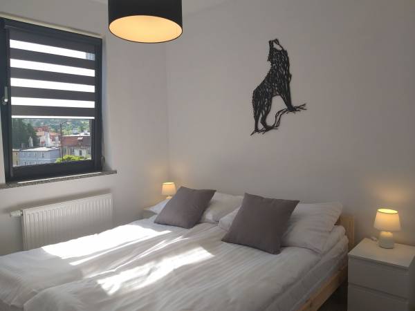 Sypialnia w apartamencie Wilczy Szlak 