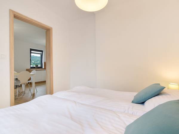 Sypialnia w apartamencie Wilczy Szlak 