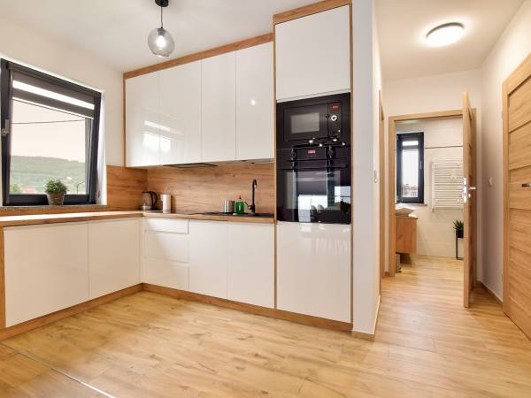 Kuchnia w apartamencie Wilczy Szlak 