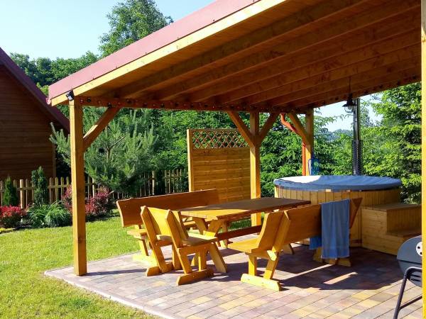 Domki drewniane z baliami - jacuzzi, całoroczne