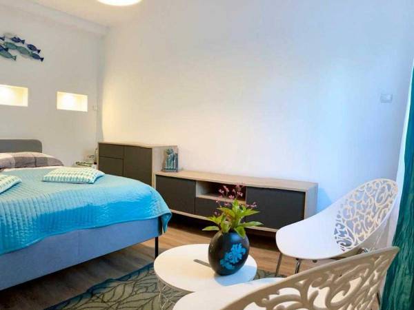 Pokój dwuosobowy z osobnym wyjsciem do ogródka i łazienką.W pokoju tv led,lodówka,czajnik i naczynia