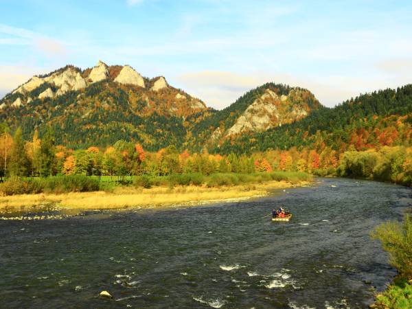 widok na trzy korony z kładki