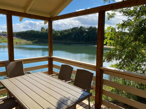 widok z tarasu domku 6- osobowego