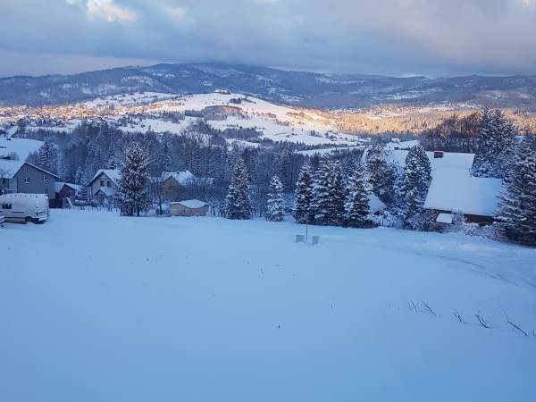 Dom z widokiem Szańce - Widok z działki