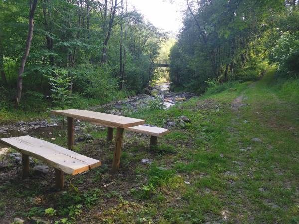 Ławeczki nad potokiem