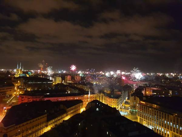 Widok z salonu Nowy Rok 2019