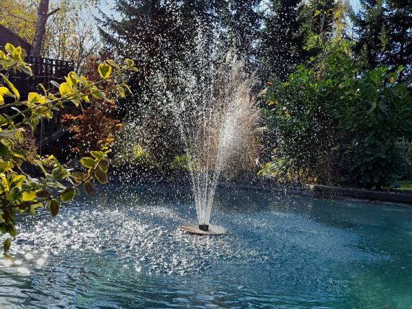 fontanna w promieniach słońca