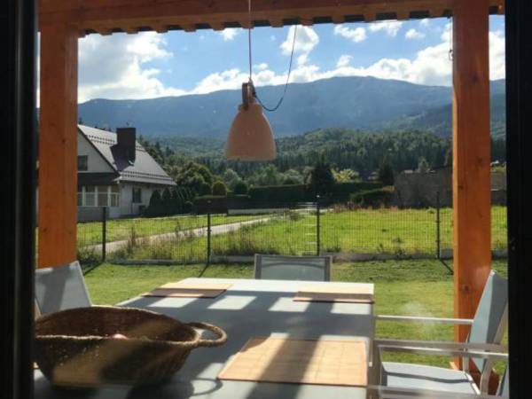 widok z tarasu na Babią