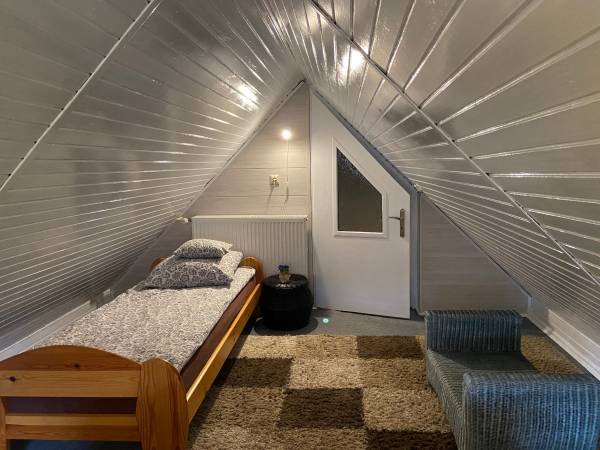 Sypialnia apartamentu Na Poddaszu