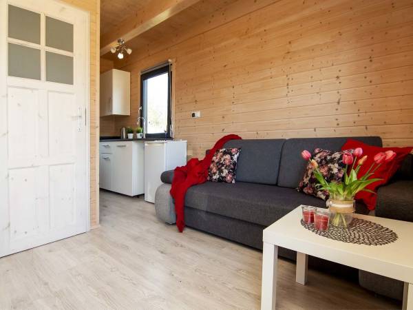 Szary 6 osobowy bliźniak-salonik, kuchnia