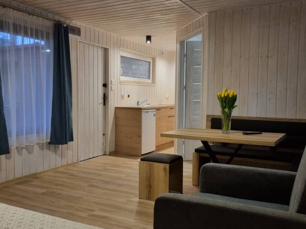 salon z aneksem- Domek parter. 2 pokojowy