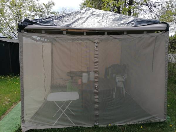 Wiata namiotowa, otwierana