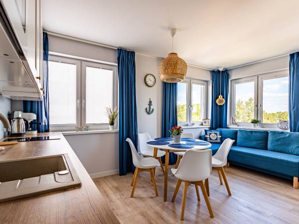 Apartament z balkonem -część dzienna