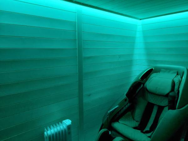 Sauna i fotel masujący