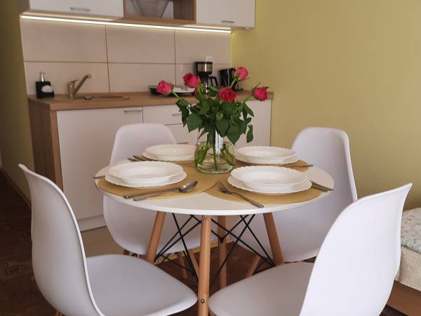 pokój z aneksem kuchennym i balkonem - I piętro