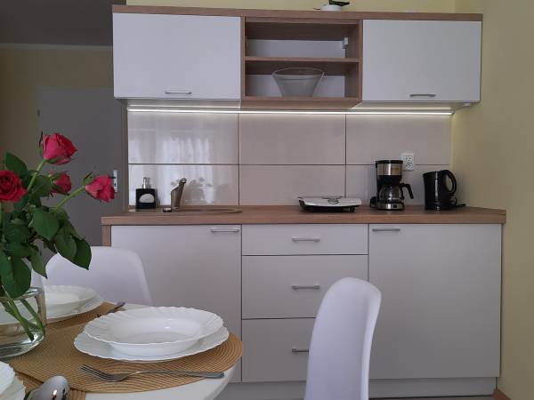 pokój z aneksem kuchennym i balkonem - I piętro