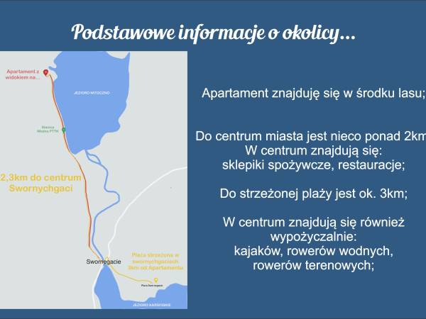 Apartament z widokiem na... jezioro, las, oraz ciszę w Swornychgaciach