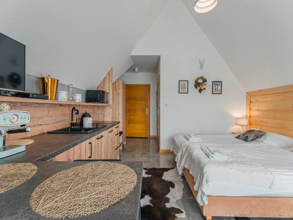 Studio typu superior z balkonem i widokiem na góry