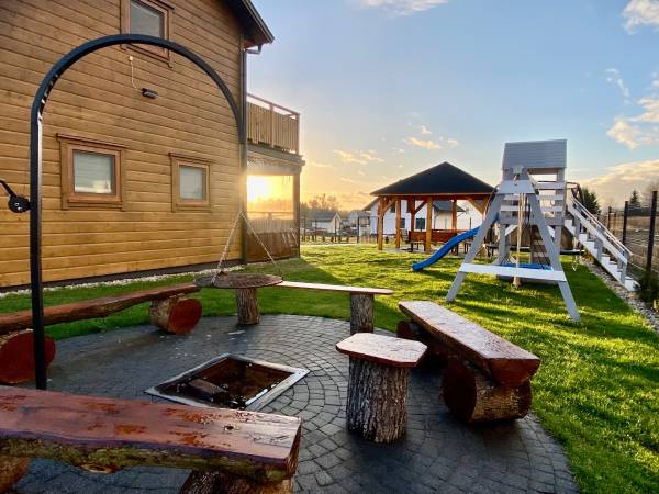 Domki WESTERN HOUSE Giżycko Fuleda Sauna Jacuzzi Kominek