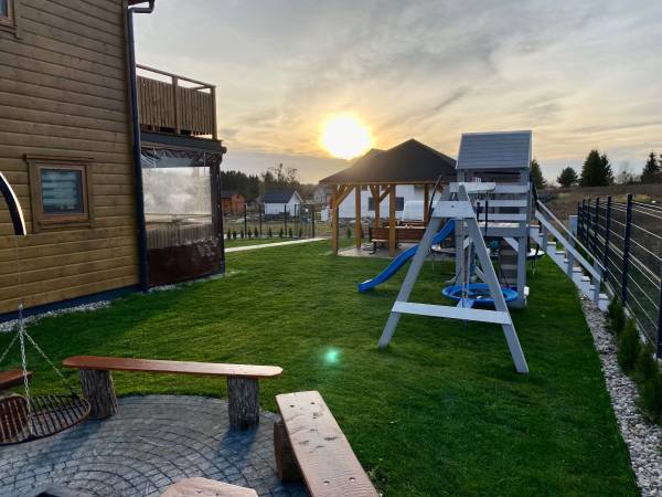 Domki WESTERN HOUSE Giżycko Fuleda Sauna Jacuzzi Kominek