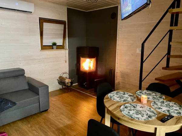 Domki WESTERN HOUSE Giżycko Fuleda Sauna Jacuzzi Kominek