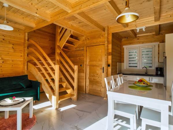 Salon ,aneks kuchenny w domku 6 -os Lux