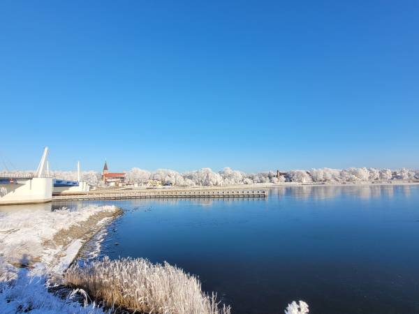 Wyspa Sobieszewska zimą 