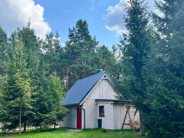 Czerwony domek pod sosnami