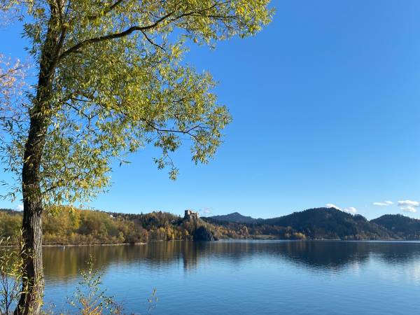 widok na zamek Czorsztyński