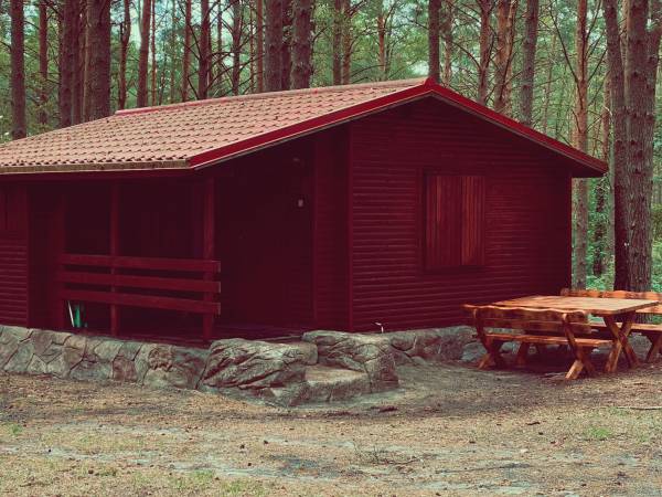 Wpadnij do lasu , domki nad jeziorem 
