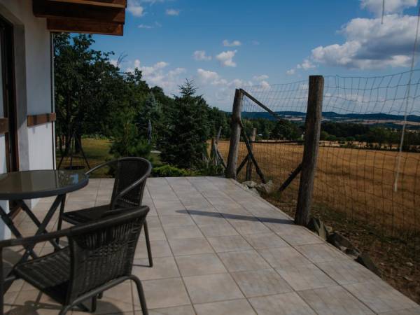 Taras w domku myśliwskim.