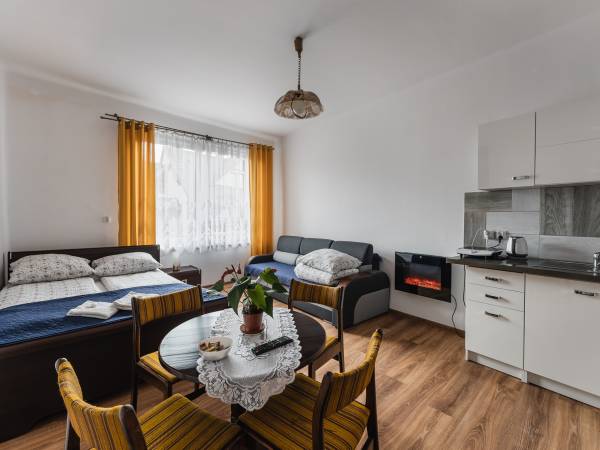 Pokój czteroosobowy z aneksem kuchennym i łazienką 