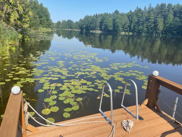 Dostęp do jeziora z pomostu