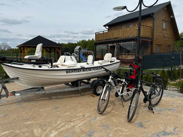 Domki WESTERN HOUSE Giżycko Fuleda Sauna Jacuzzi Kominek