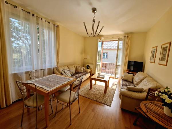 salon, widok balkonu