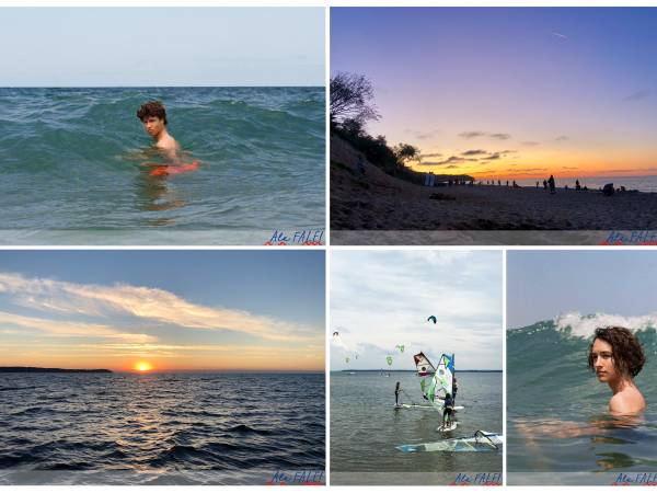 Chłapowska plaża i windsurfing na zatoce