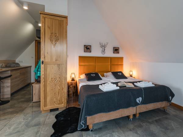 Studio typu superior z balkonem i widokiem na góry