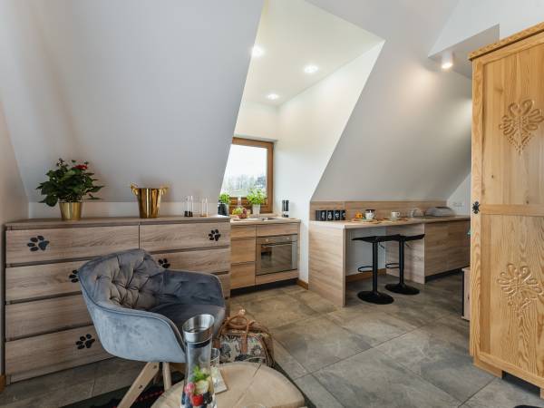 Studio typu superior z balkonem i widokiem na góry