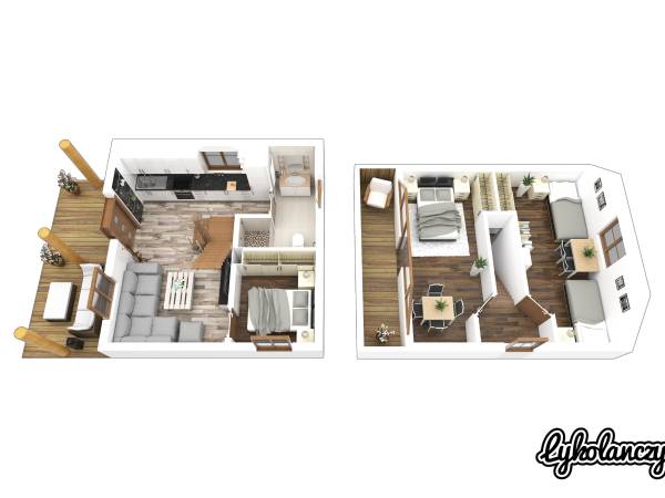 chatki całoroczne- plan domku