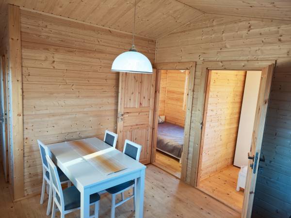 Widok na sypialnie - Domek Drewniany