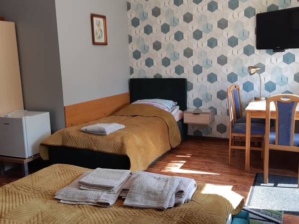 Pokój nr 5 z lodówką w pokoju