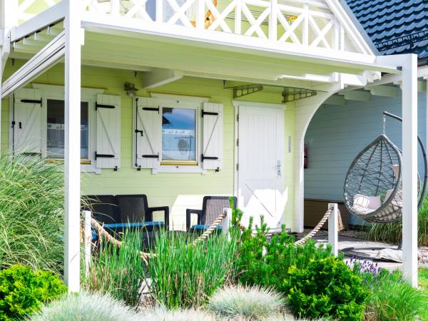 Piękny taras przy każdym domku