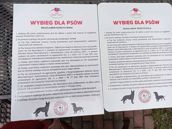 Regulamin wybiegu dla psów